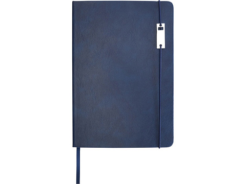 Набор Legato Elegance из блокнота формата А5 в твердой обложке и ручки-роллера, синий/синий - рис 2.