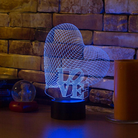 3D светильник Сердце Love - рис 3.