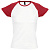 Футболка женская Milky 150, белая с красным - миниатюра