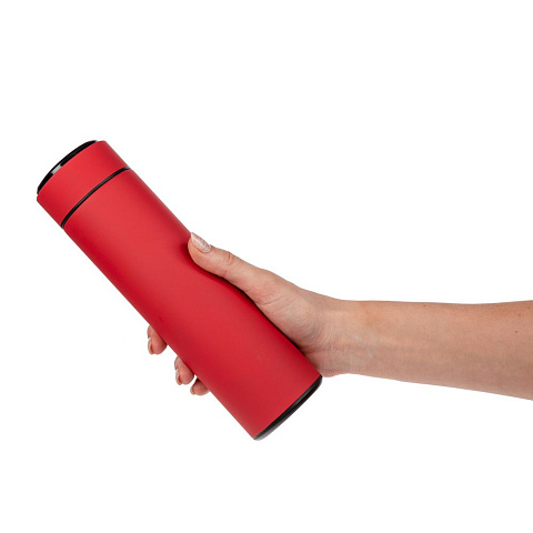Смарт-бутылка с заменяемой батарейкой Long Therm Soft Touch, красная - рис 8.