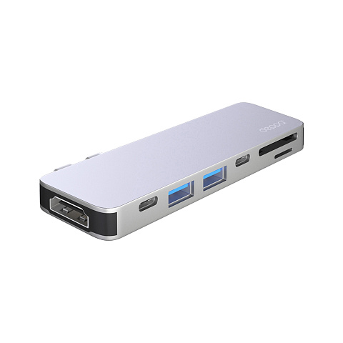USB-C адаптер для MacBook 7-в-1, серебро, Deppa - рис 2.