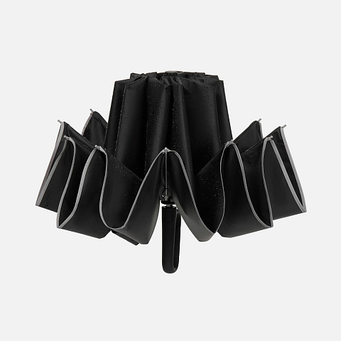 Зонт обратного сложения с ручкой-карабином Foldberry, черный - рис 7.