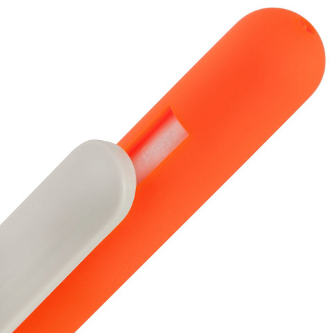 Ручка шариковая Swiper Soft Touch, неоново-оранжевая с белым - рис 5.