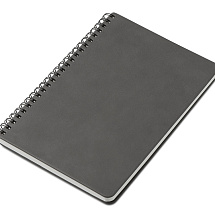 Блокнот А5 Dante из искусственной кожи на спирали, темно-серый