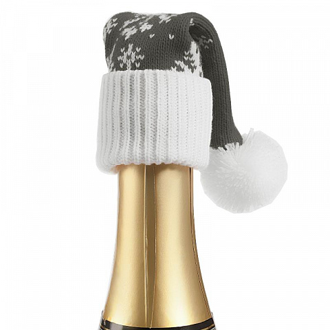 Новогодняя одежда на бутылку Снегопад (серый) - рис 2.