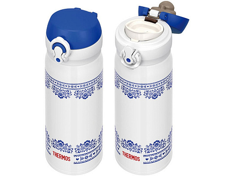 Термос из нерж. стали тм THERMOS JNL-402-BLWH SS V.Insulated Flask,400ml, бело-синий - рис 6.