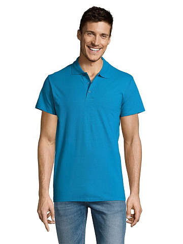 Рубашка поло мужская Summer 170, ярко-бирюзовая - рис 5.