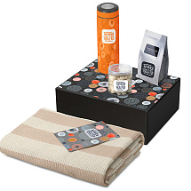 Подарочный набор Re:y. Warm с пледом, термосом и чаем