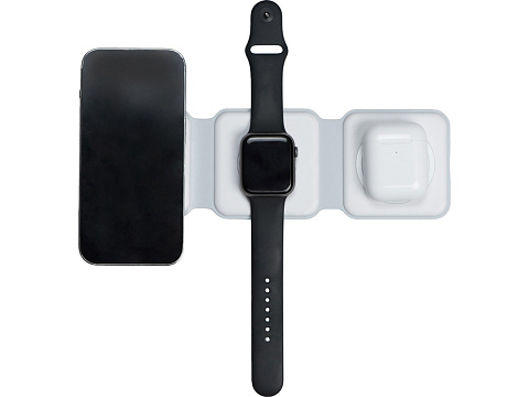 Беспроводное зарядное устройство 3-в-1 Road, 15 Вт, белый - рис 9.