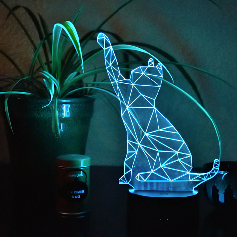 3D светильник Котенок