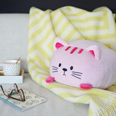 Подушка диванная "Розовый кот" - рис 4.