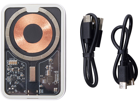 Беспроводной магнитный внешний аккумулятор с QC\PD MagnifIQ, 10000 мАч, 15 Вт, белый - рис 13.