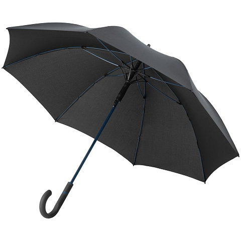 Зонт-трость с цветными спицами Color Style, синий с черной ручкой - рис 3.