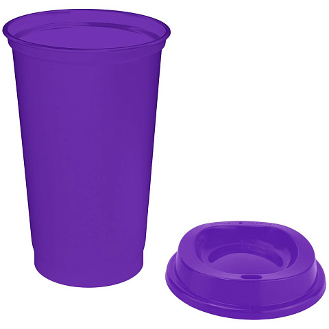 Стакан с крышкой Color Cap, фиолетовый - рис 3.