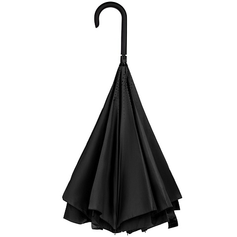 Зонт наоборот Style, трость, черный - рис 2.