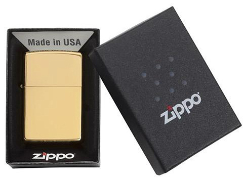 Зажигалка ZIPPO Classic с покрытием High Polish Brass, латунь/сталь, золотистая, 38x13x57 мм - рис 4.