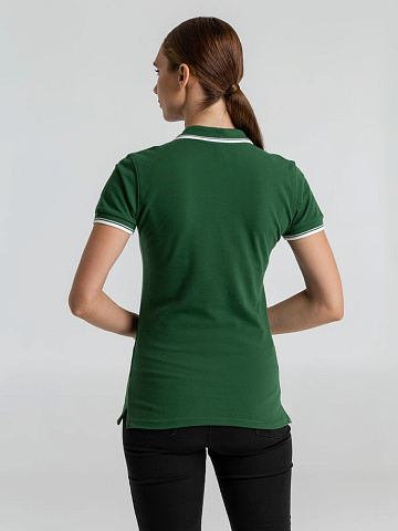 Рубашка поло женская Practice Women 270, зеленая с белым - рис 5.