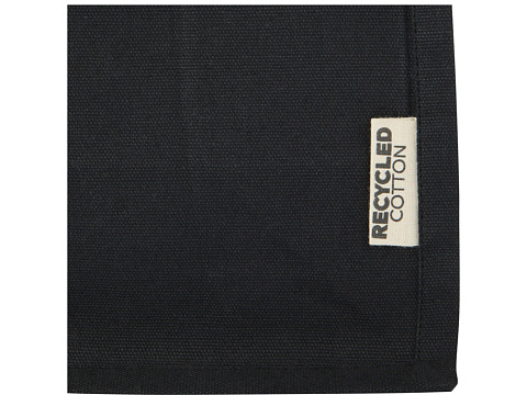 Мини эко-сумка Odessa с клинчиком, изготовленная из переработанного хлопка, сертифицированного согласно GRS, плотностью 220 г/м², объемом 9 л - сплошной черный - рис 4.