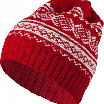 Новогодняя шапка Теплая зима (красная)