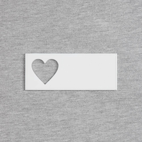 Лейбл из ПВХ с вырубкой «Сердце», белый - рис 3.