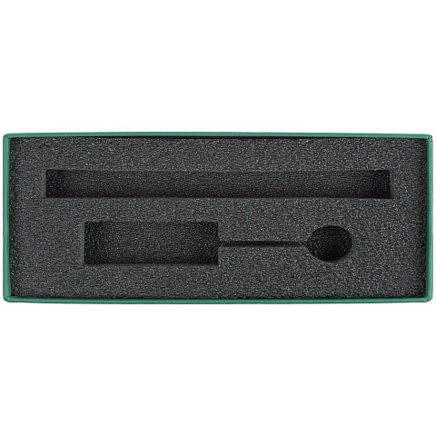 Коробка Notes с ложементом для ручки и флешки, зеленая - рис 5.
