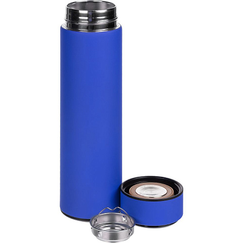 Смарт-бутылка с заменяемой батарейкой Long Therm Soft Touch, синяя - рис 3.