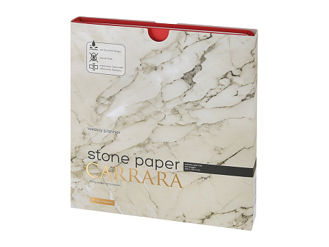 Еженедельник с каменной бумагой А5+ Carrara, красный - рис 9.