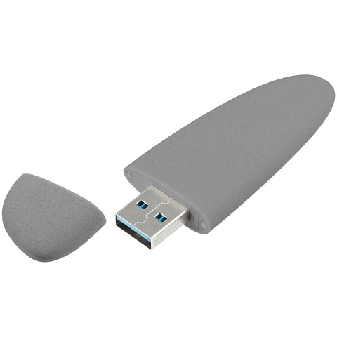 Флешка Pebble, серая, USB 3.0, 16 Гб - рис 3.