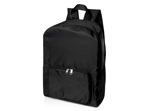 Складной рюкзак EcoFold объемом 15 л из переработанного ПЭТ-пластика - сплошной черный