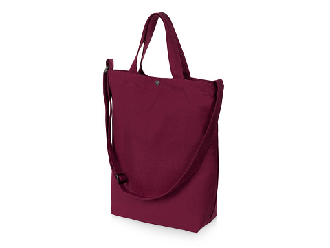 Сумка Helfer из хлопка на кнопке с регулирующейся лямкой, бордовый