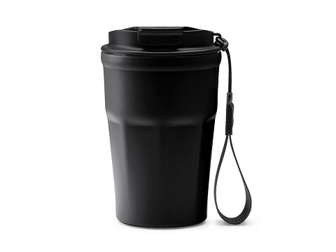 Термокружка KEURY из нержавеющей стали с двойными стенками и ручкой с керамической слоем, черный