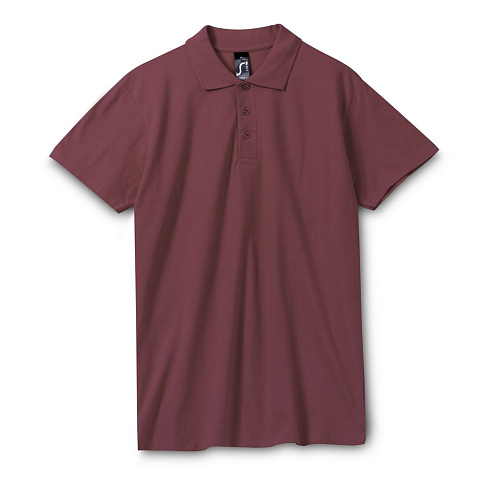 Рубашка поло мужская Spring 210, бордовая - рис 2.