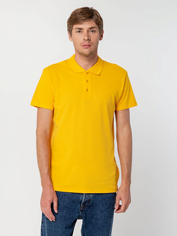Рубашка поло мужская Summer 170, желтая - рис 6.