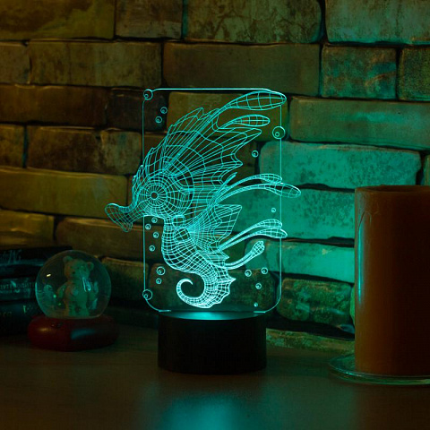 3D светильник Морской конёк - рис 5.