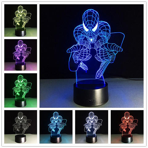 3D лампа Человек Паук - рис 2.