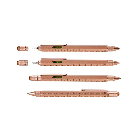 Ручка шариковая Construction, мультиинструмент, розовое золото - рис 5.