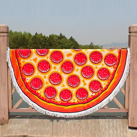 Круглое пляжное полотенце Пицца - рис 3.