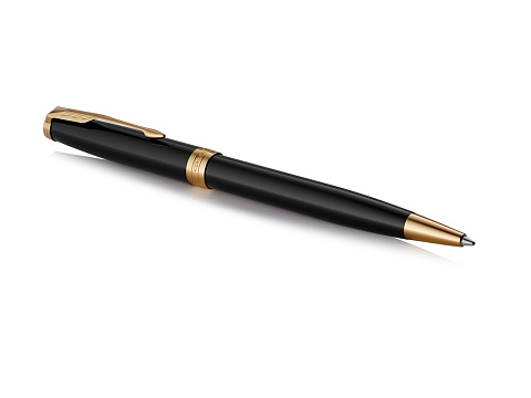 Ручка шариковая Parker Sonnet Core Black Lacquer GT, черный/золотистый - рис 2.