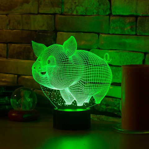 3D светильник Свинья - рис 5.