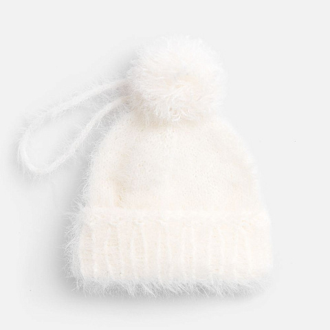 Подвеска на елку «Вьюшка», шапочка, белая - рис 2.