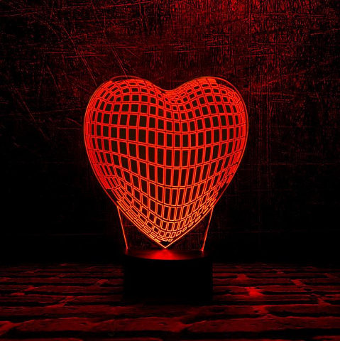 3D светильник Граненое сердце - рис 2.
