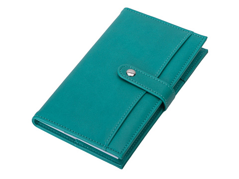 Блокнот-кошелек с сменным блоком А6 Wall Street, 64 листа, бирюзовый - рис 2.
