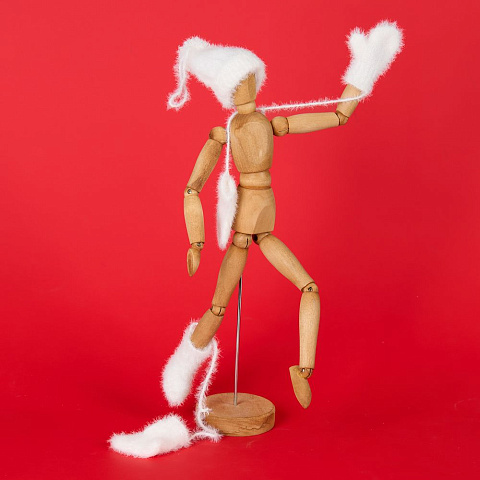 Подвеска на елку «Вьюшка», варежки, белая - рис 7.