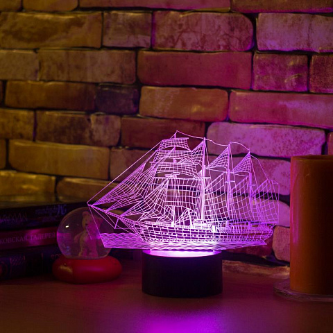 3D лампа Парусник - рис 5.