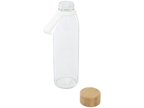 Стеклянная бутылка для воды Porto объемом 500 мл с силиконовой ручкой и бамбуковой крышкой - Прозрачный - рис 3.