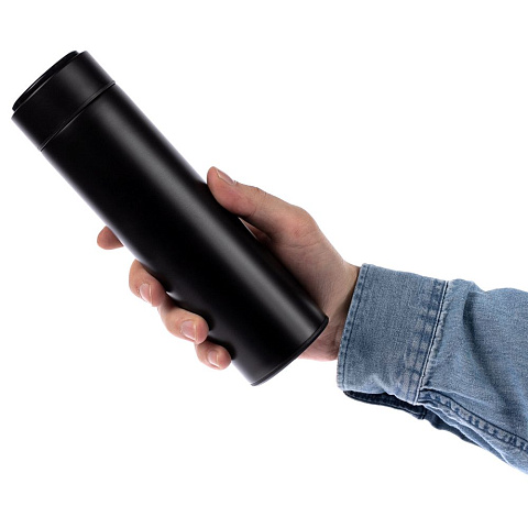 Смарт-бутылка с заменяемой батарейкой Long Therm, черная - рис 8.