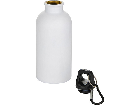 Одностенная бутылка для воды с карабином Oregon, изготовленная из нержавеющей стали, сертифицированной по стандарту RCS, объемом 400 мл - Белый - рис 3.