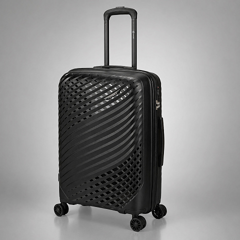 Чемодан TORBER СЕЛИГЕР, черный, полипропилен, 76 х 52 х 29 см, 80 л