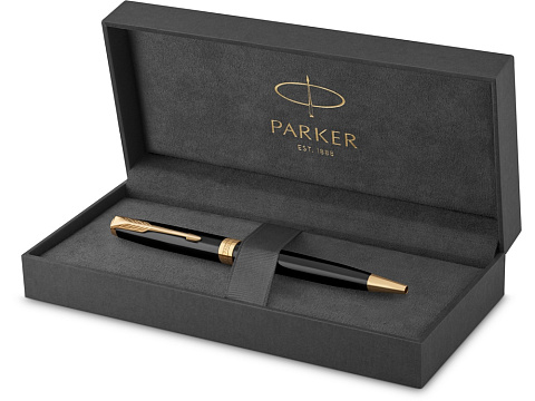 Ручка шариковая Parker Sonnet Core Black Lacquer GT, черный/золотистый - рис 4.