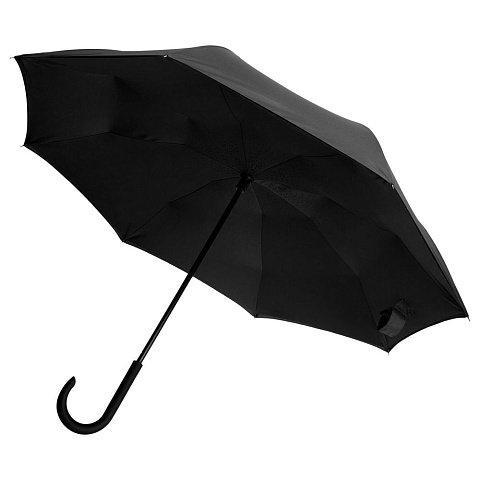 Зонт наоборот Style, трость, черный - рис 3.